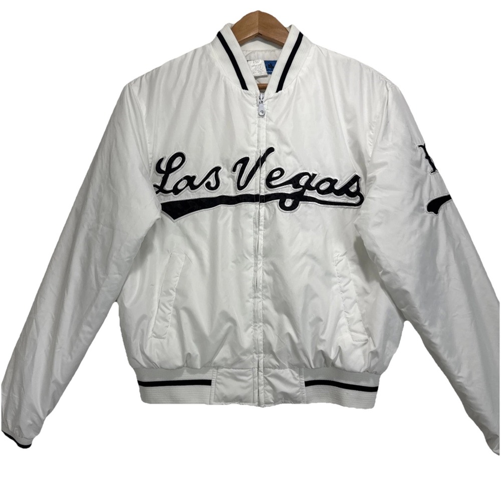Chelona LAS VEGAS size L Women's‎ Junior Girls White Varsity jacket